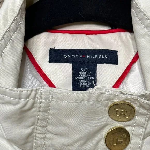 Womens Tommy Hilfiger Windbreaker Tan Beige Jacket Coat Small Lightweight Lined - Picture 4 of 7